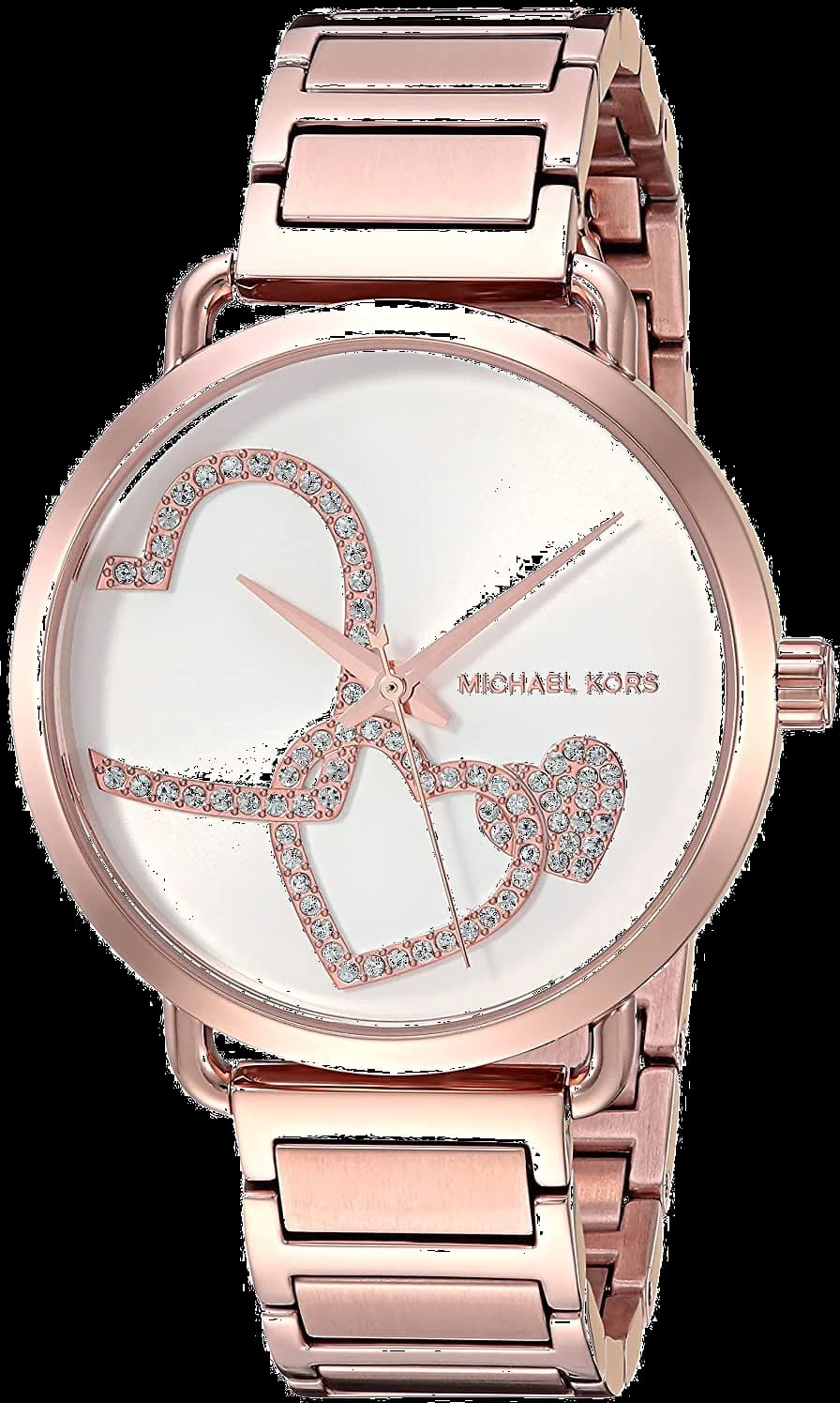 Montre Michael Kors Portia MK3825 pour femme, boîtier et bracelet acier or rose