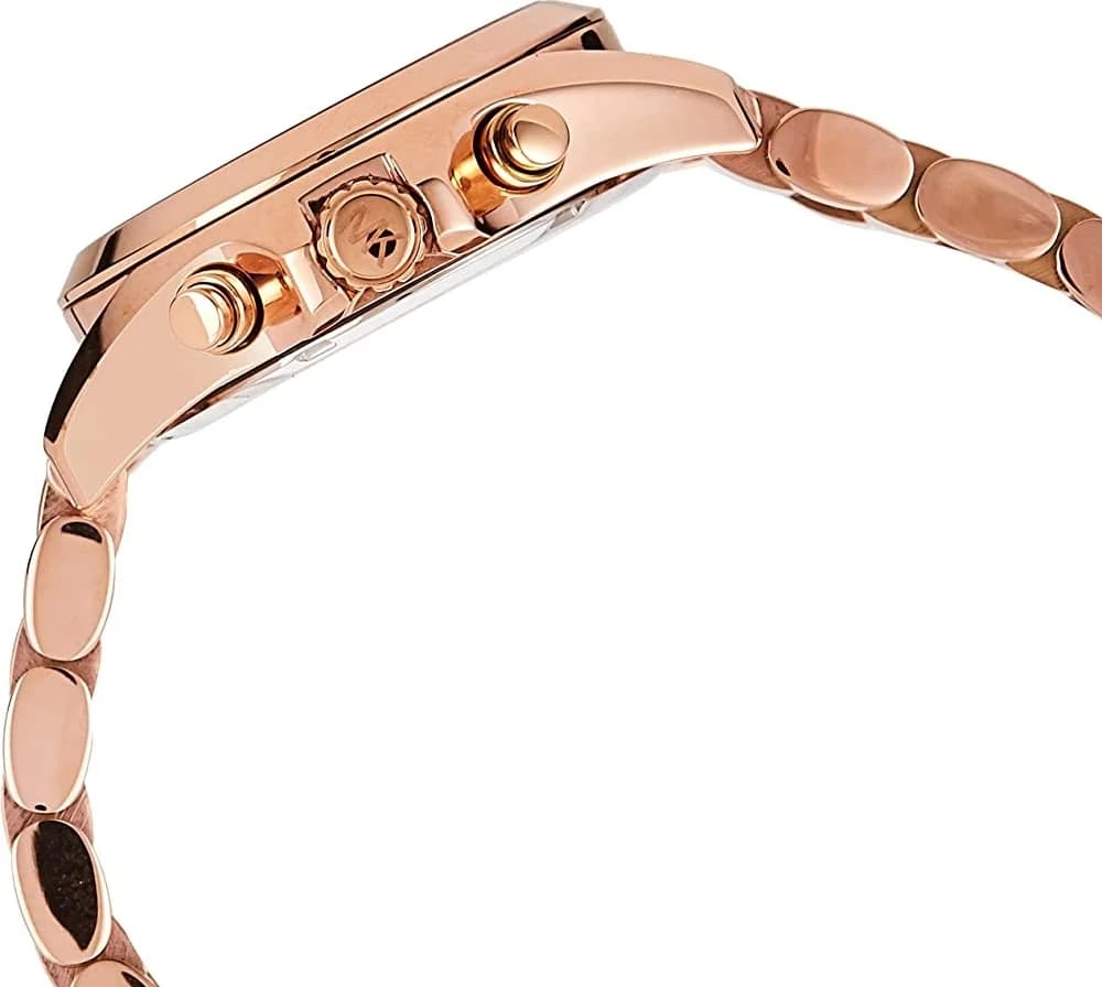 Attache bracelet Michael Kors MK4269 en acétate transparent et acier inoxydable mailles larges fermoir déployante