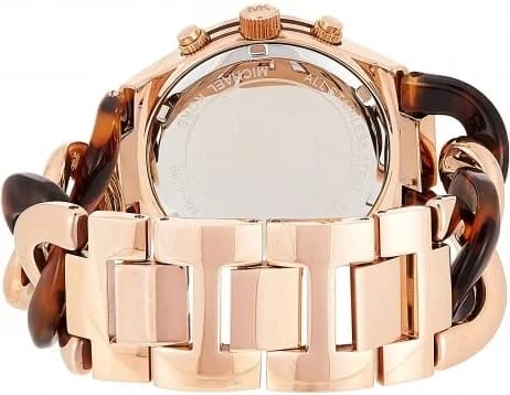 Lunette boîtier Michael Kors MK4269 ronde en acier inoxydable poli et verre minéral vue profil fin