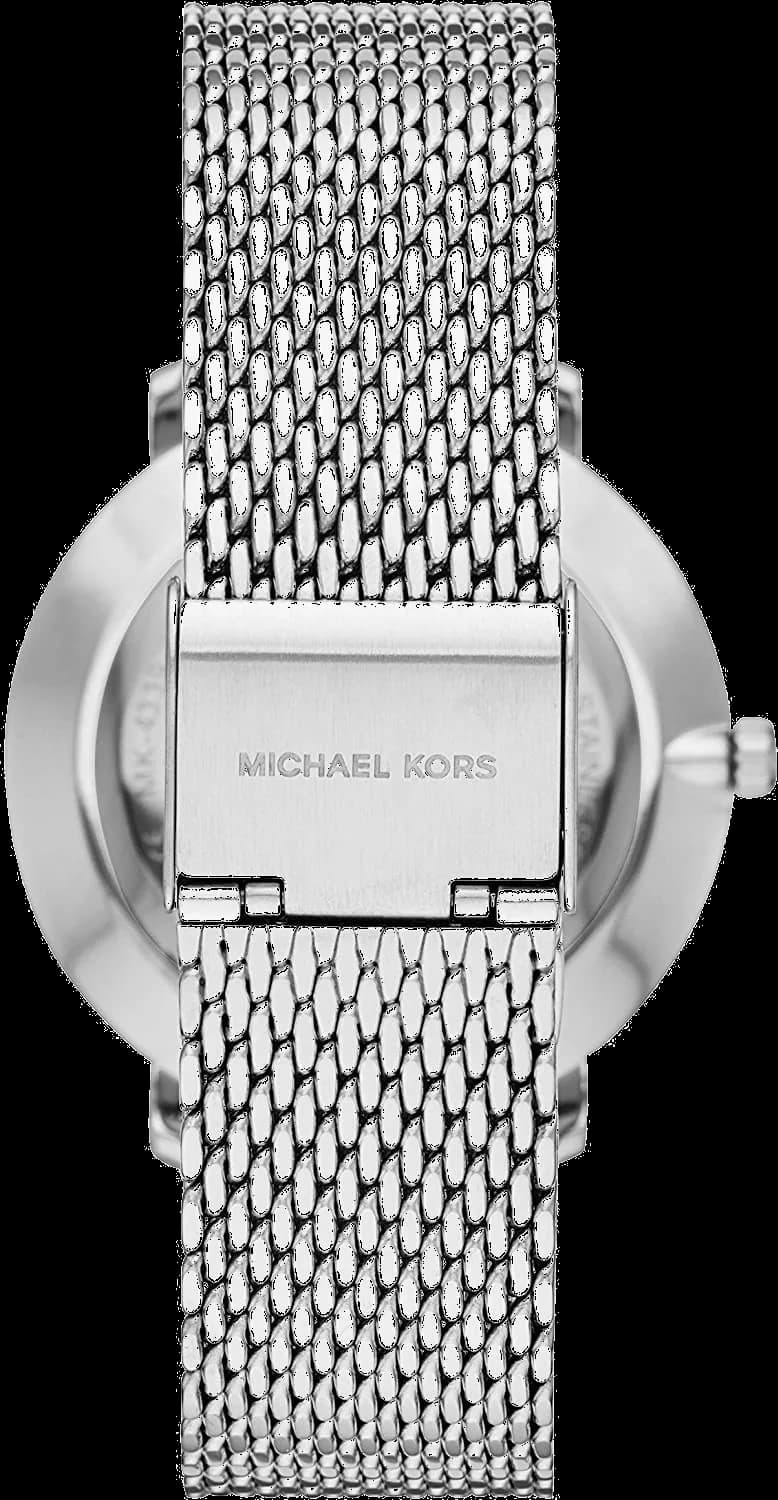 Attache bracelet Michael Kors MK4338 en maille milanaise dorée avec fermoir déployant, finition tissée flexible