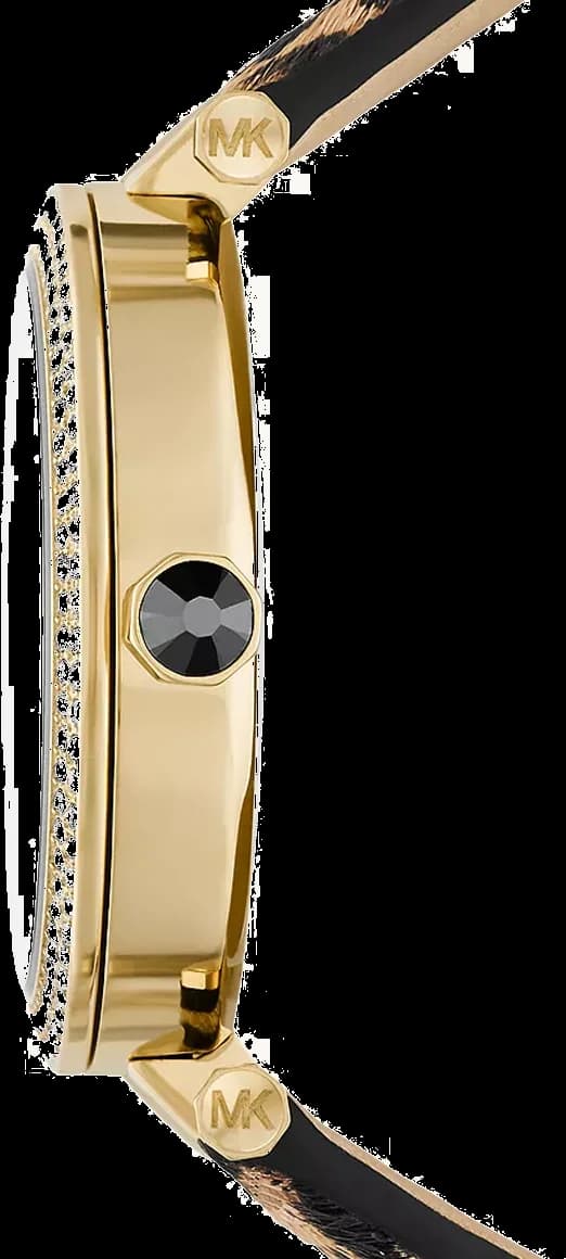 Montre Femme Michael Kors MK4723 Parker - Boîtier Or, Bracelet Cuir Noir Léopard vue 3