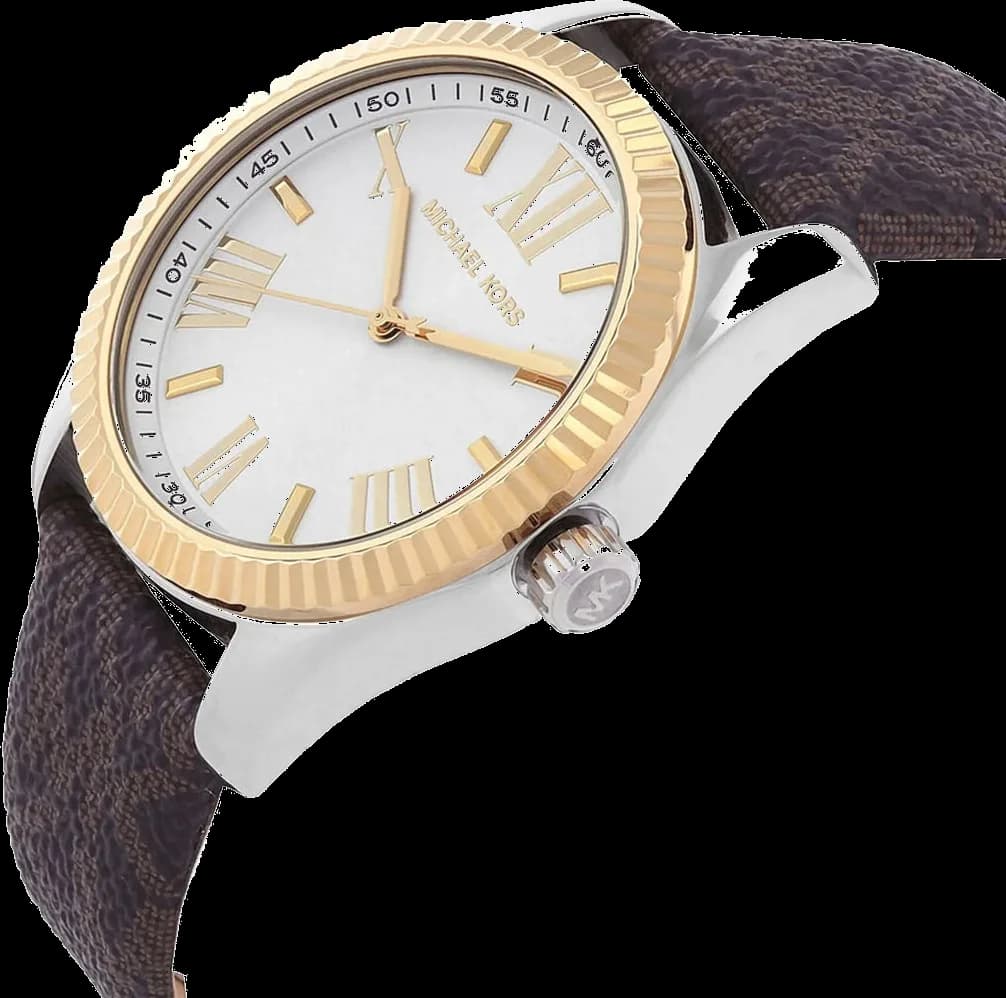 Visage cadran Michael Kors MK4745 dévoile index bâtons polis, guichet date à 3h et aiguilles dauphine en acier