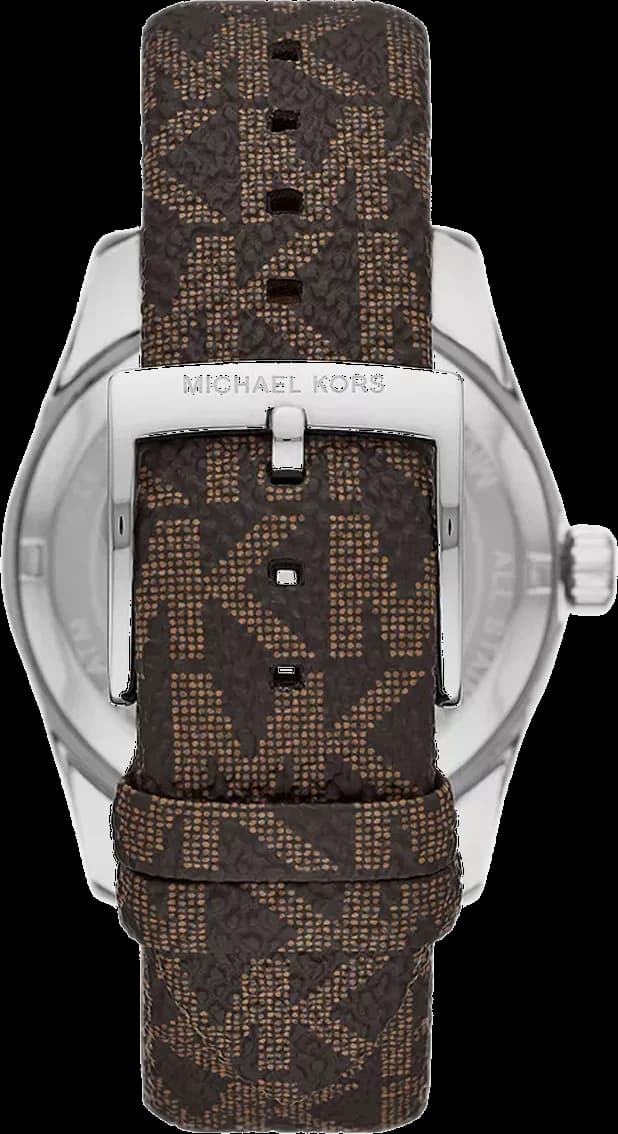 Attache bracelet Michael Kors MK4745 déployée en acier bicolore or et argent, maillons alternés polis et satinés