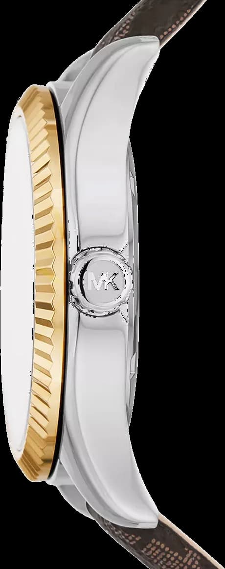 Lunette boîtier Michael Kors MK4745 en acier bicolore 38mm, lunette lisse polie et verre minéral bombé