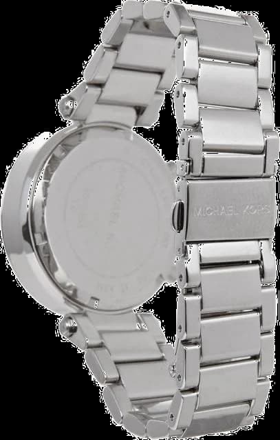 Attache bracelet Michael Kors MK5353 en acier inoxydable maillons polis avec fermoir déployant double sécurité et maillons ajustables