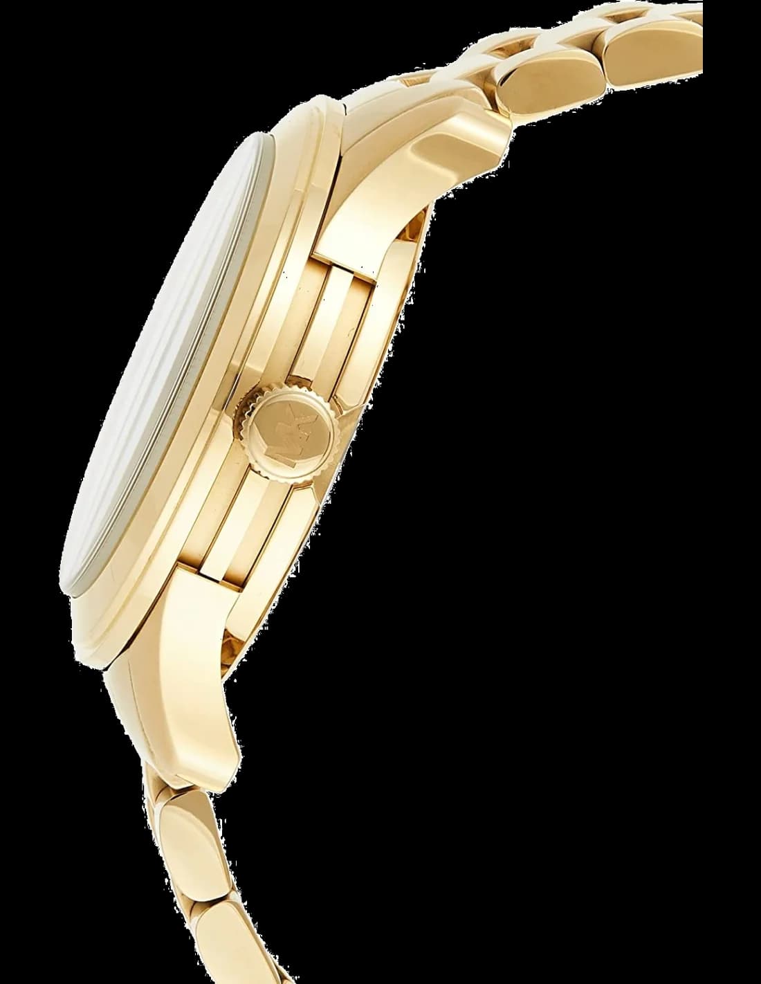 Visage cadran Michael Kors MK5473 affichant index bâtons dorés, aiguilles dauphine, guichet date à 3h, finition soleillée