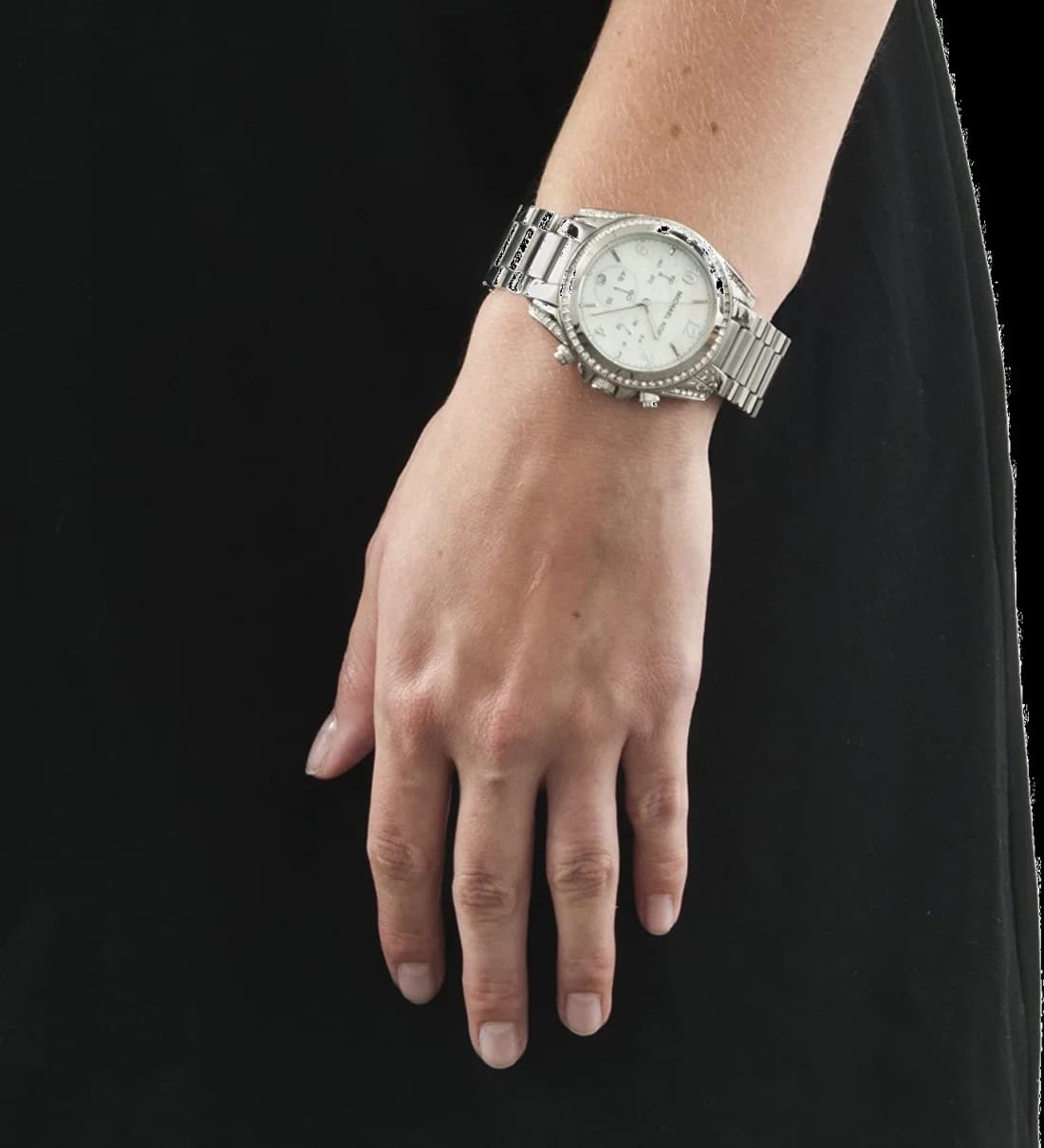 Montre Michael Kors Blair MK5520 pour Femme, Cadran Blanc Strass et Bracelet Acier Argent vue 3