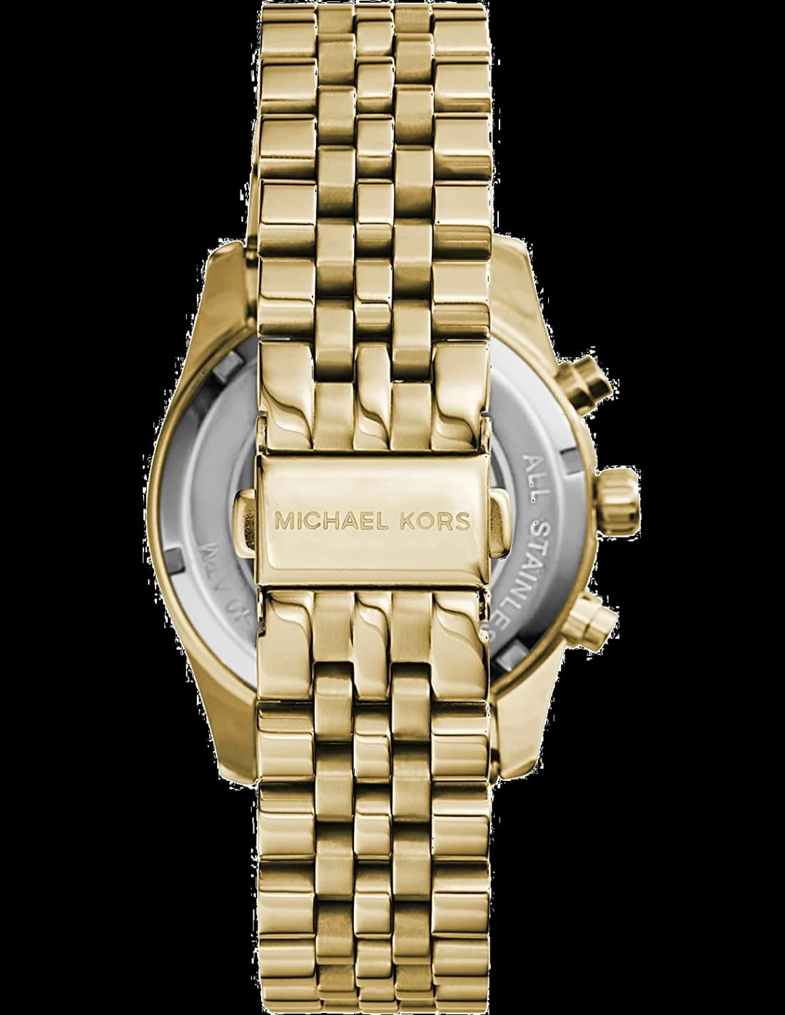 Attache bracelet Michael Kors MK5556 déployant un bracelet acier doré à maillons, fermoir déployant sécurisé avec double pression
