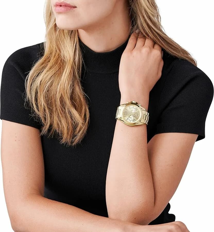 Montre Femme Michael Kors Bradshaw MK5605 - Chronographe Quartz en Acier Doré vue 5
