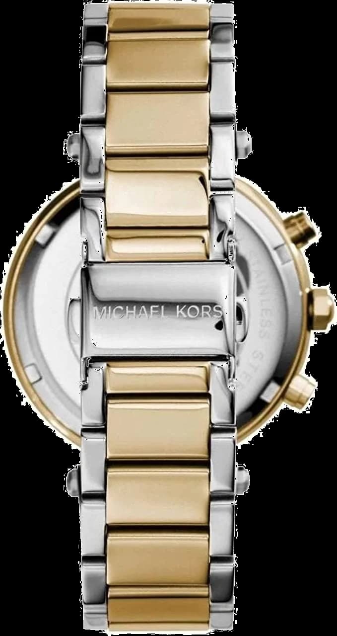 Lunette boîtier Michael Kors MK5626 en acier bicolore avec lunette fixe polie et couronne crantée