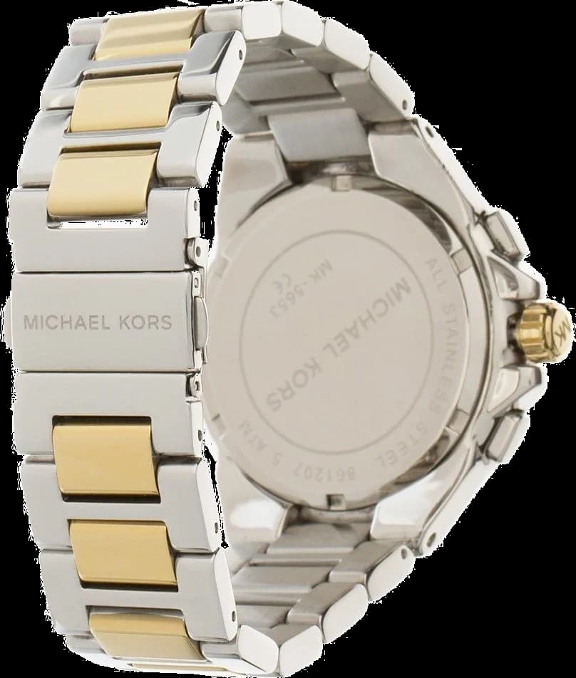Visage cadran Michael Kors MK5653 avec aiguilles dorées, index appliques et guichet date à 3h
