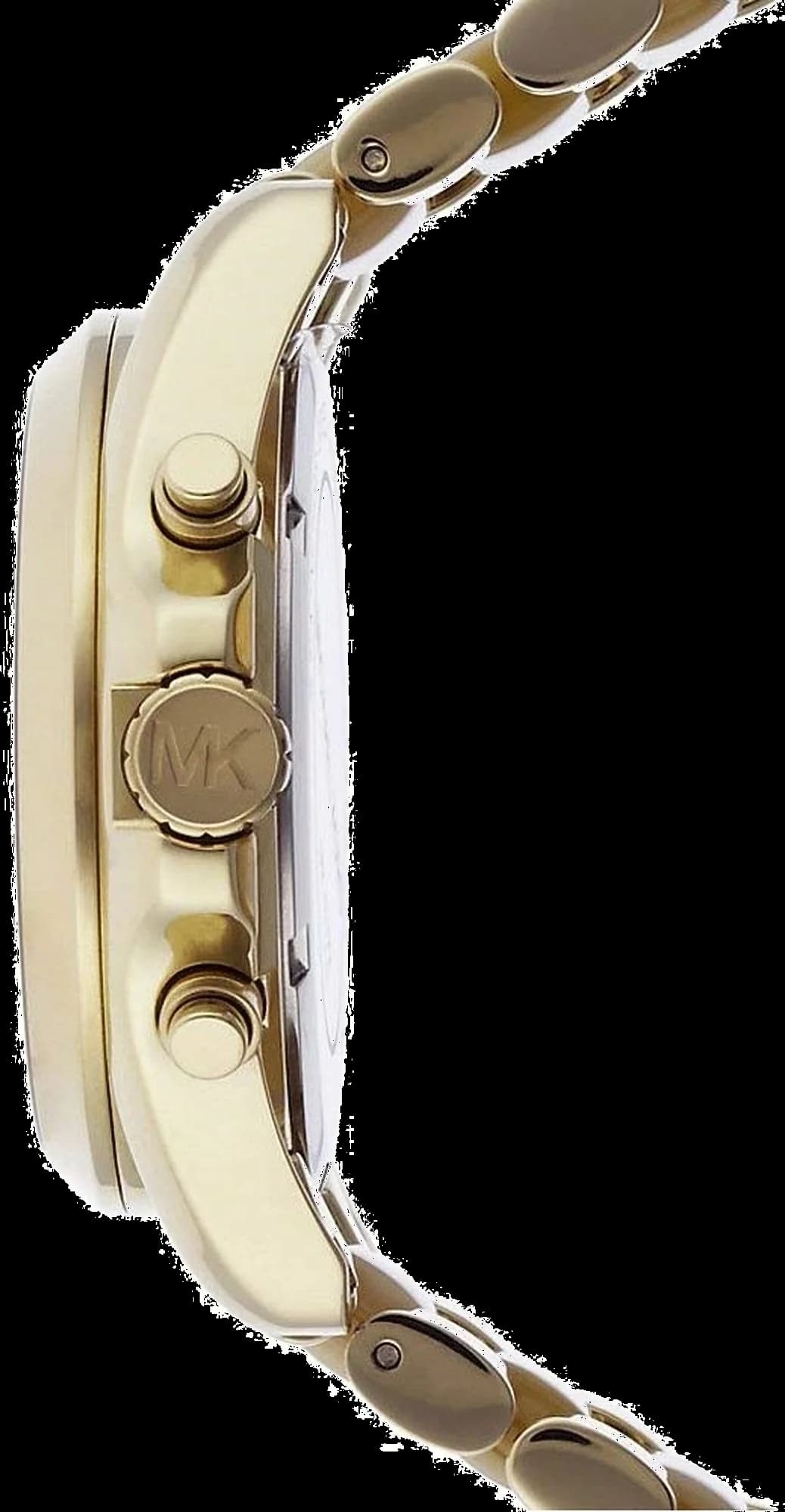 Visage cadran Michael Kors MK5722 détail des index appliques dorés et aiguilles bâton soleillé