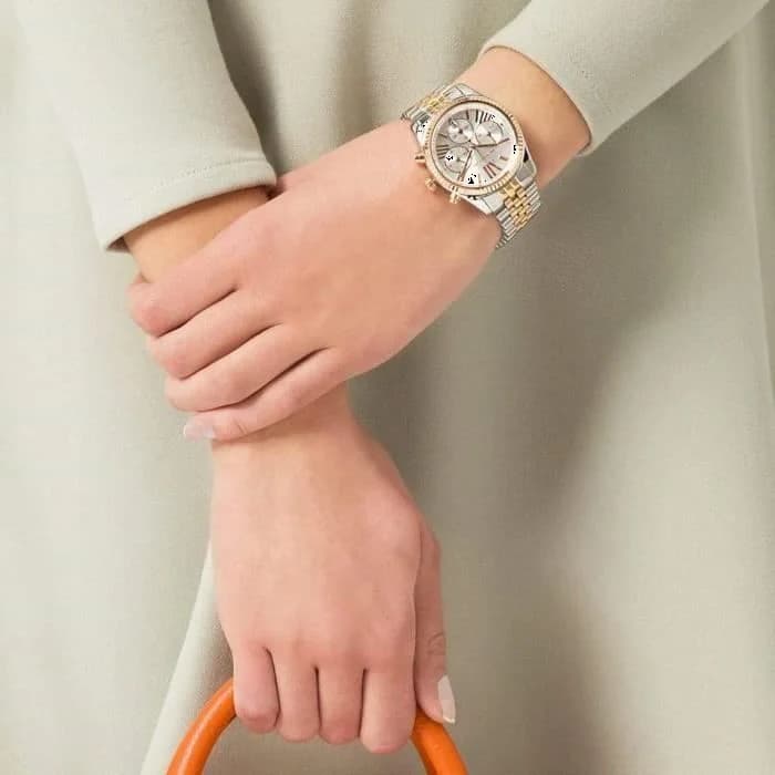 Montre Femme Michael Kors MK5735 Cadran Blanc Bracelet Acier Tricolore vue 5