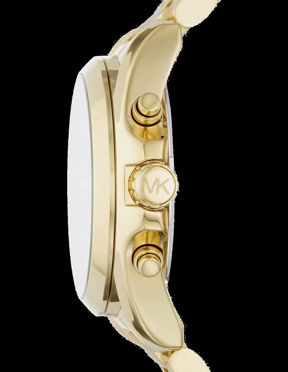Attache bracelet Michael Kors MK5739 en acier inoxydable doré avec fermoir déployant double pression, maillons satinés et polis