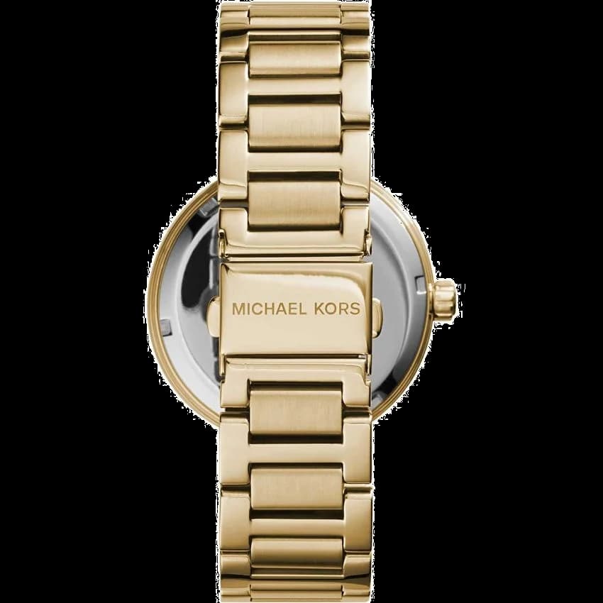 Attache bracelet Michael Kors MK5867 bracelet acier doré maillons, fermoir déployant double sécurité, lisse