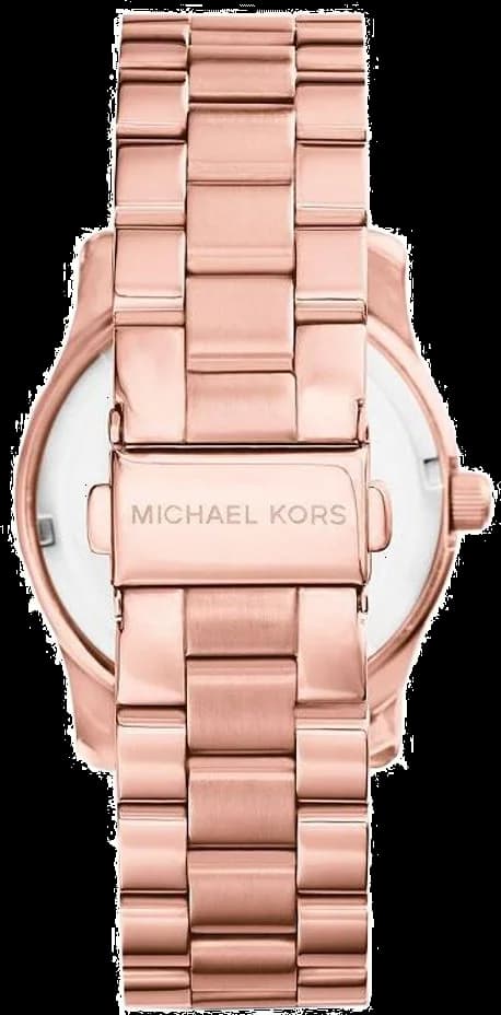 Attache bracelet Michael Kors MK5913 doté d'un fermoir déployant triple boucle sécurisé en acier inoxydable or rose