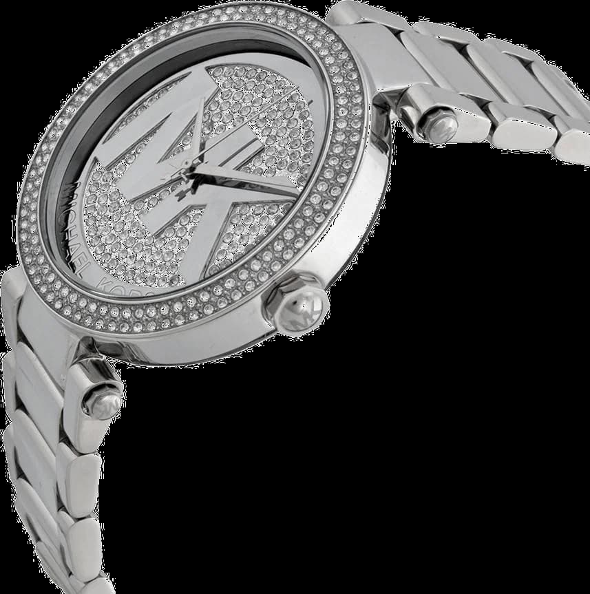 Attache bracelet Michael Kors MK5925 en acier doré à maillons larges fermé par un fermoir déployant pressoir
