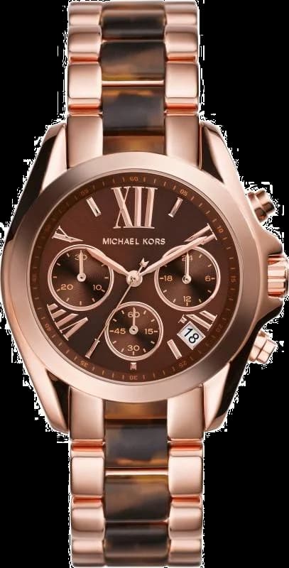 Montre Femme Michael Kors MK5944 - Boîtier Acier Doré Rose, Bracelet Acier/Acétate Écailles de Tortue