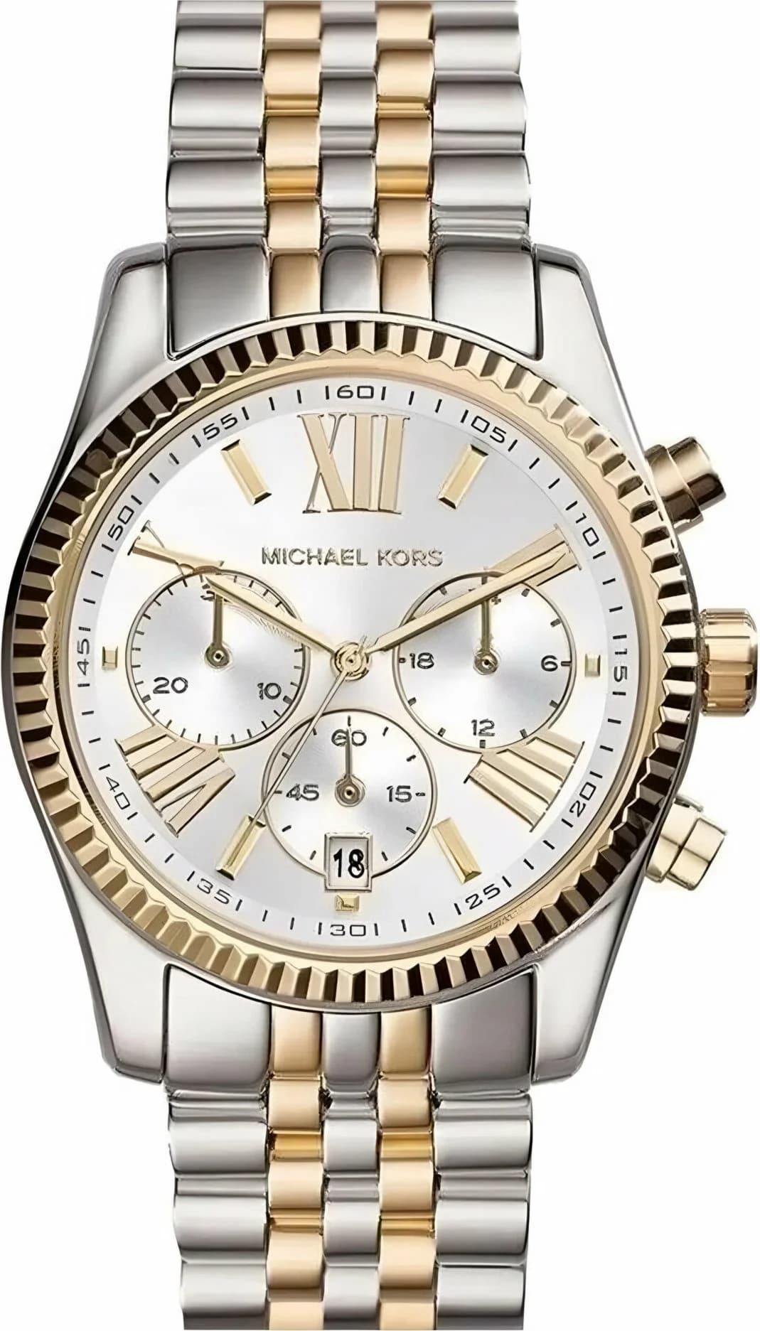 Montre Femme Michael Kors MK5955 Chronographe Bicolore Acier Inox Argent/Or