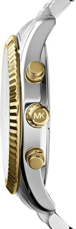 Montre Femme Michael Kors MK5955 Chronographe Bicolore Acier Inox Argent/Or vue 4