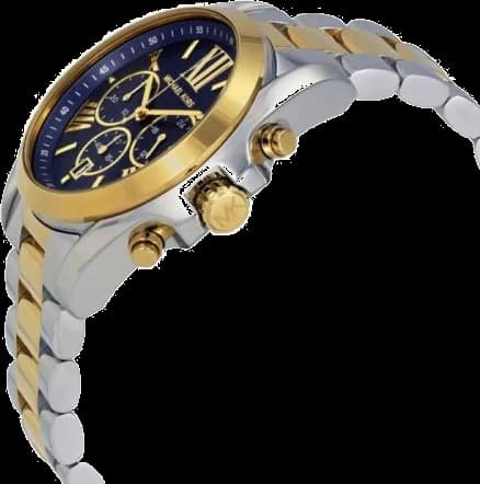 Attache bracelet Michael Kors MK5976 en acier inoxydable bi-ton argent et or, maillons alternés avec fermoir déployant double sécurité