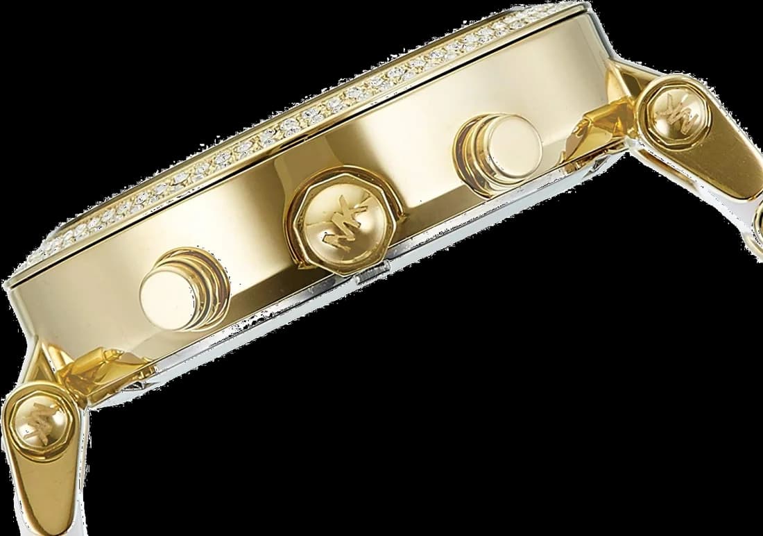 Visage cadran Michael Kors MK6119 dévoile index bâtons dorés, aiguilles luminescentes et guichet date à 3h
