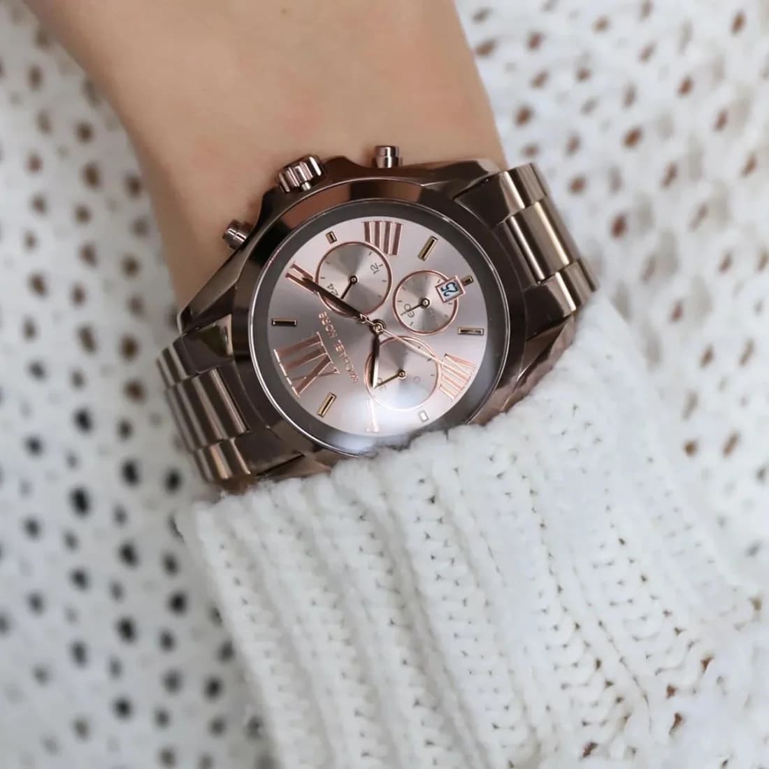 Montre Michael Kors MK6247 Bradshaw Unisexe en Acier Inoxydable Marron vue 4
