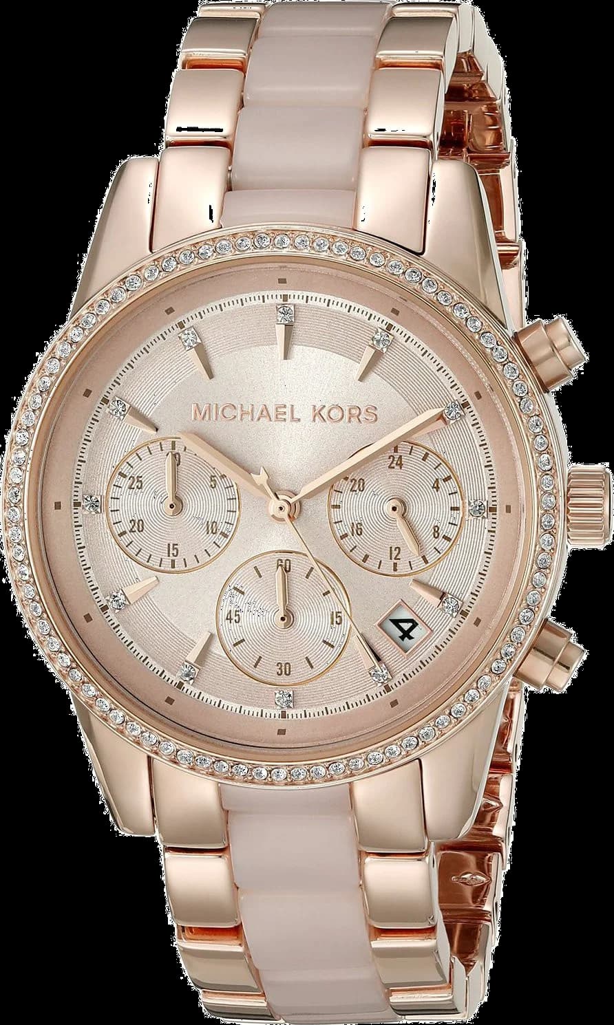 Montre Femme Michael Kors MK6307 - Bracelet Acier et Acétate Or Rose - Cadran Or Rose