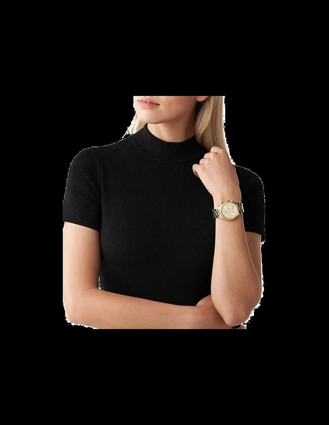 Montre Femme Michael Kors Ritz MK6356 en Acier Doré avec Cristaux vue 5