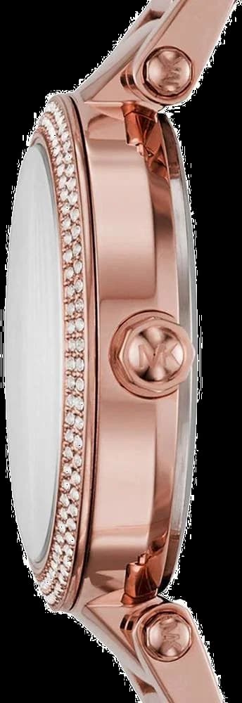 Visage cadran Michael Kors MK6470 affichant index appliqués et date à 3h avec aiguilles dauphine polies