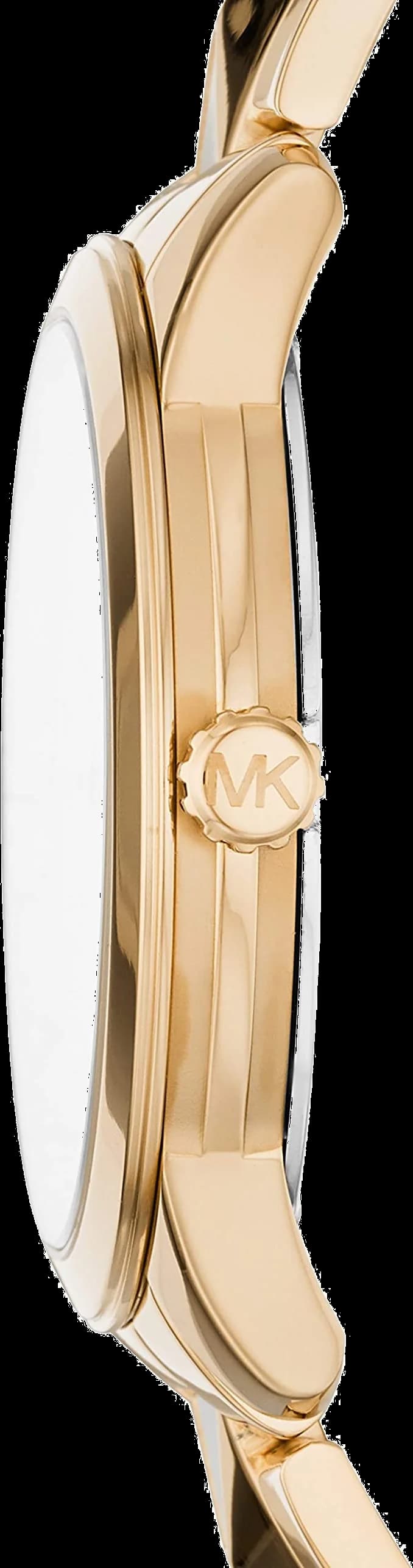 Attache bracelet Michael Kors MK6670 en acier inoxydable doré avec fermoir déployante, maillons lisses ajustables