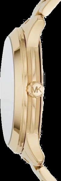Attache bracelet Michael Kors MK6682 en acier inoxydable doré à maillons lisses, fermoir déployant double sécurité pressoir signature MK gravé
