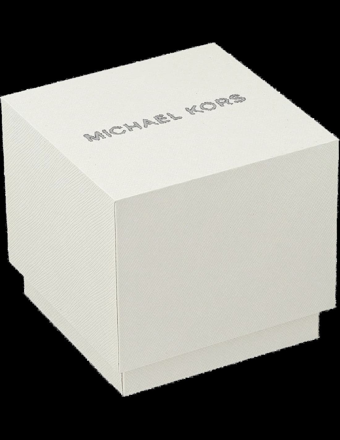 Lunette boîtier Michael Kors MK6728 en acier inoxydable doré de 38 mm avec lunette lisse et verre minéral pour une silhouette classique