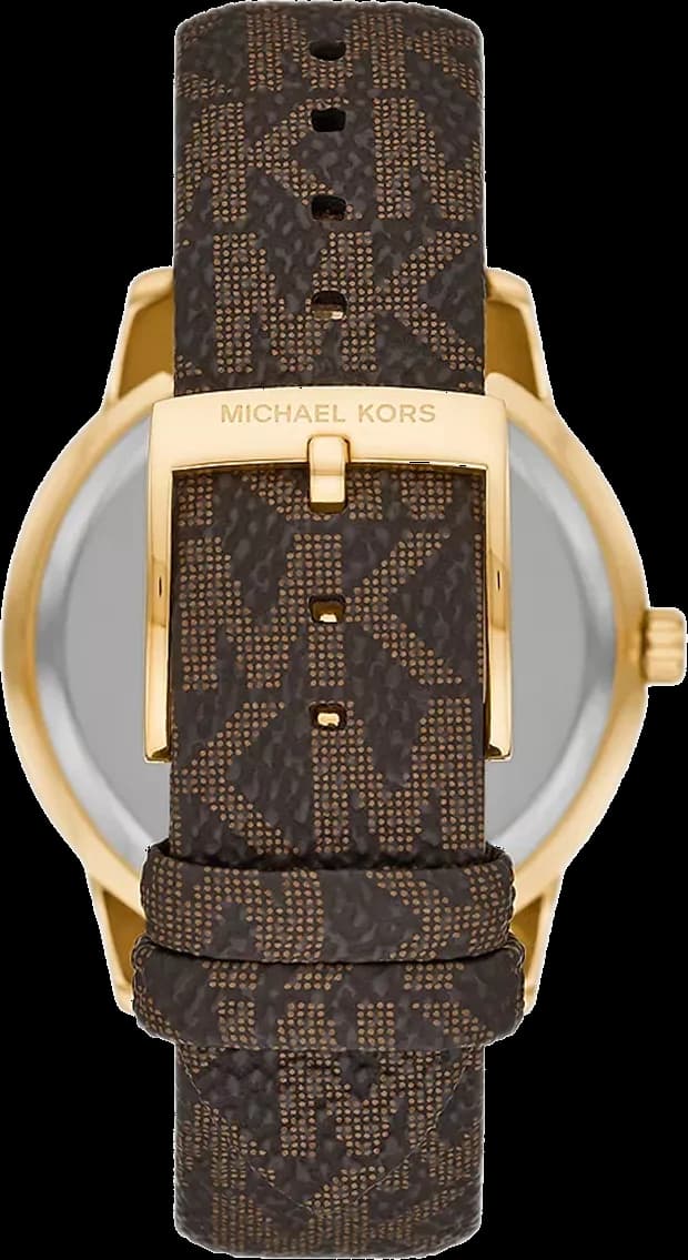 Visage cadran Michael Kors MK6966 avec index bâtons et aiguilles dauphine, guichet date à 3h