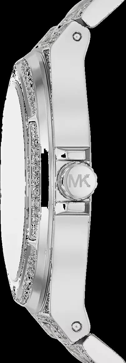 Attache bracelet Michael Kors MK6990 en acier inoxydable doré, maillons pavés de cristaux, fermoir déployant