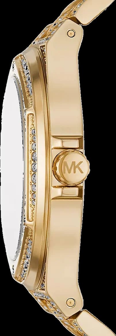 Attache bracelet Michael Kors MK6991 en acier inoxydable pavé de cristaux, fermoir déployant sécurisé