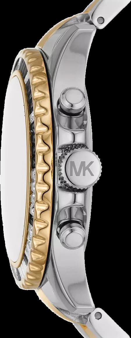 Montre Michael Kors Everest MK7209 Chronographe Femme Cadran Noir Pavé Cristaux Bracelet Bicolore Acier vue 4