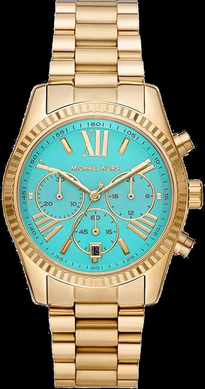 Montre Femme Michael Kors MK7216 Lexington en Acier Or à Cadran Turquoise