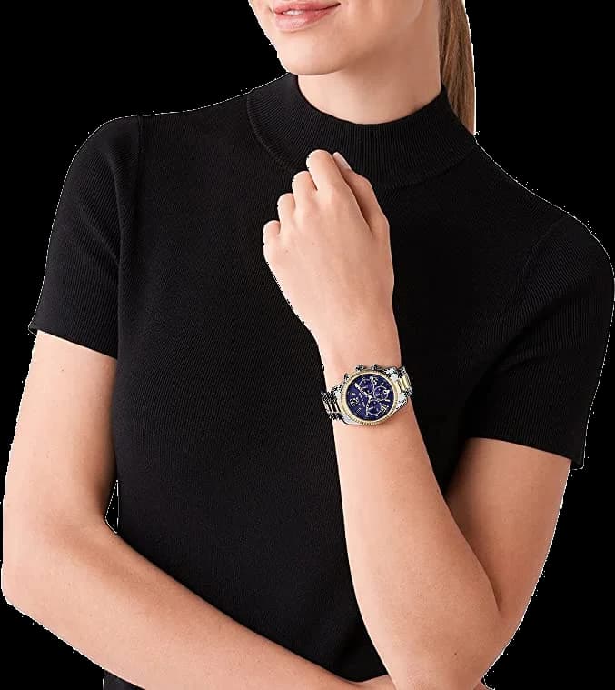 Montre Michael Kors Lexington MK7218 pour Femme, Cadran Bleu, Bracelet Acier Argent vue 4