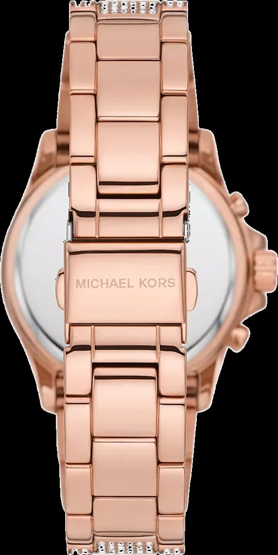 Visage cadran Michael Kors MK7235 avec compteurs 60 secondes et 30 minutes, aiguilles dorées nacré