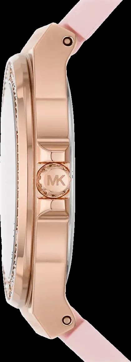 Attache bracelet Michael Kors MK7282 en silicone rose avec fermoir ardillon poli