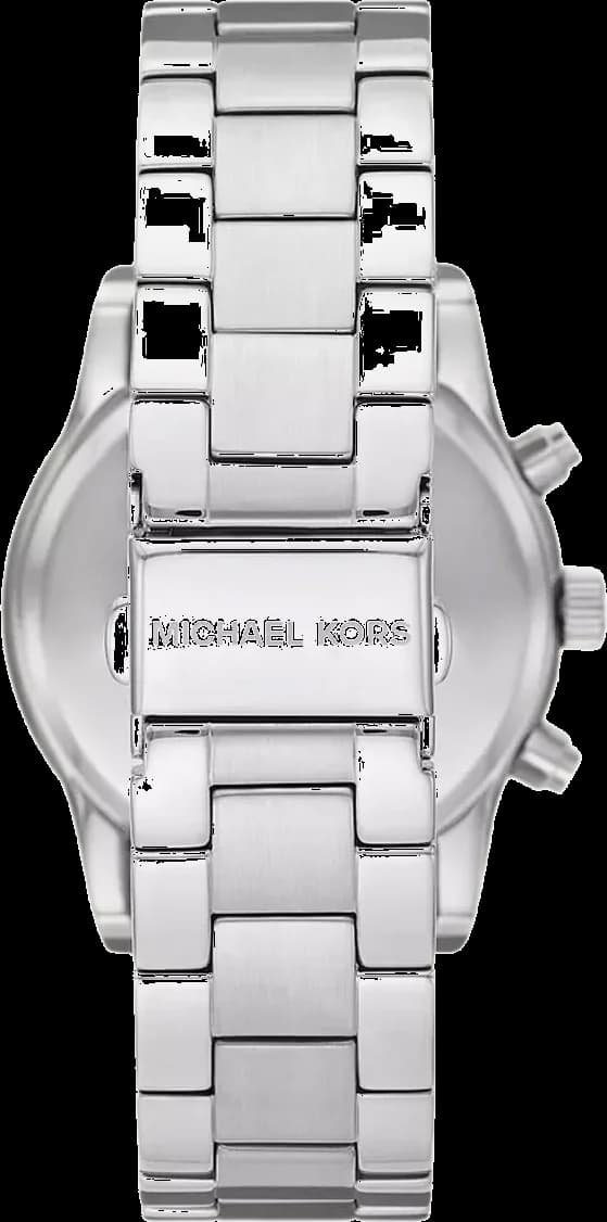 Visage cadran Michael Kors MK7301 avec index appliqués dorés, guichet date à 3h et finition soleil