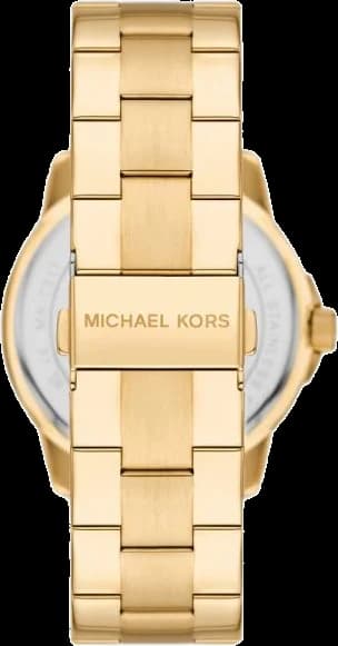 Attache bracelet Michael Kors MK7317 en acier inoxydable doré, maillons lisses, fermoir déployant double sécurité
