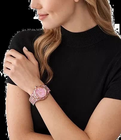 Montre Femme Michael Kors Raquel MK7343 en Acier Doré Rose à Cadran Pavé - Edition Limitée vue 6