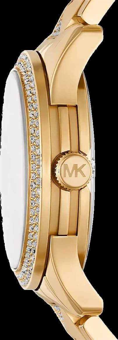 Attache bracelet Michael Kors MK7390 bracelet en acier inoxydable bicolore doré et argent, fermoir déployant