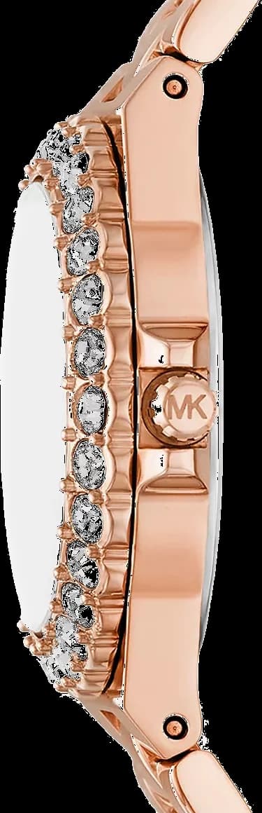 Attache bracelet Michael Kors MK7396 en acier inoxydable à triple maillons, fermoir déployant à boutons poussoirs