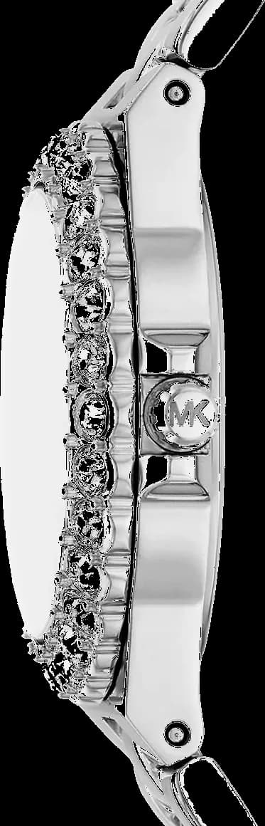 Attache bracelet Michael Kors MK7397 en acier inoxydable doré avec maillons polis et brossés, fermoir déployant triple sécurité