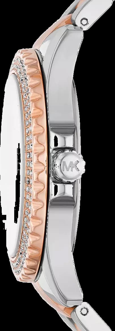 Montre femme Michael Kors Everest MK7402 - Cadran or rose, bracelet acier bicolore argent/or rose vue 3