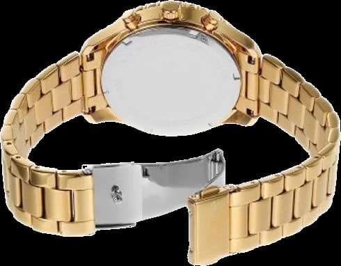 Visage cadran Michael Kors MK7414 index bâton appliqués et guichet date à 4h30 pour une lecture précise