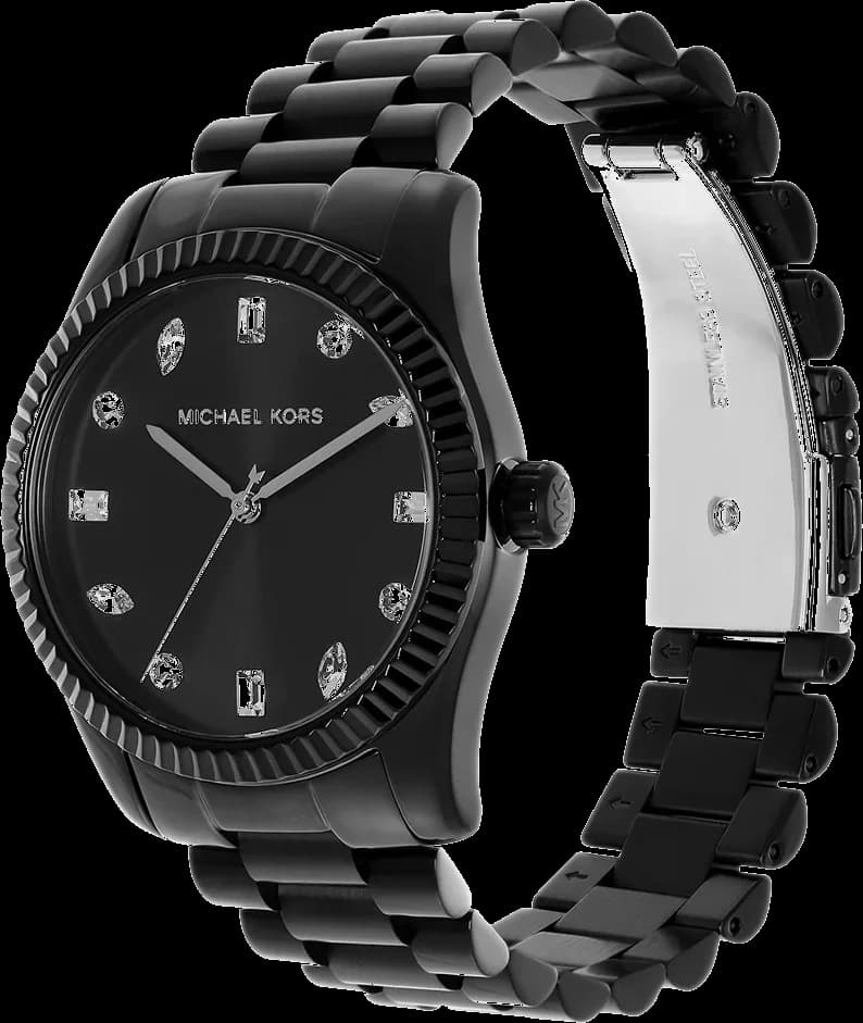 Montre Femme Michael Kors MK7442 en Acier Inoxydable Noir à Cadran Pavé de Cristaux vue 2